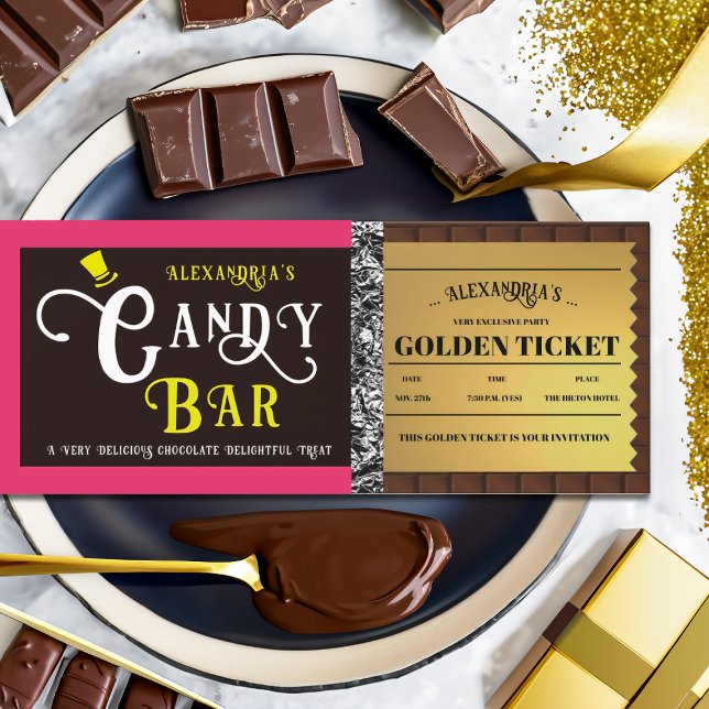 Personalisiert Candy Bar Golden Ticket Einladung (Von Creator hochgeladen)