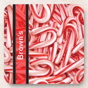 Personalisiert Candy Cane Getränkeuntersetzer