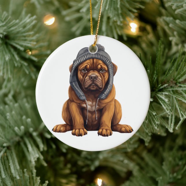 Personalisiert Cane Corso Dog Art Keramik Ornament (Baum)