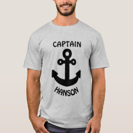 Personalisiert Captain Black Anchor T-Shirt