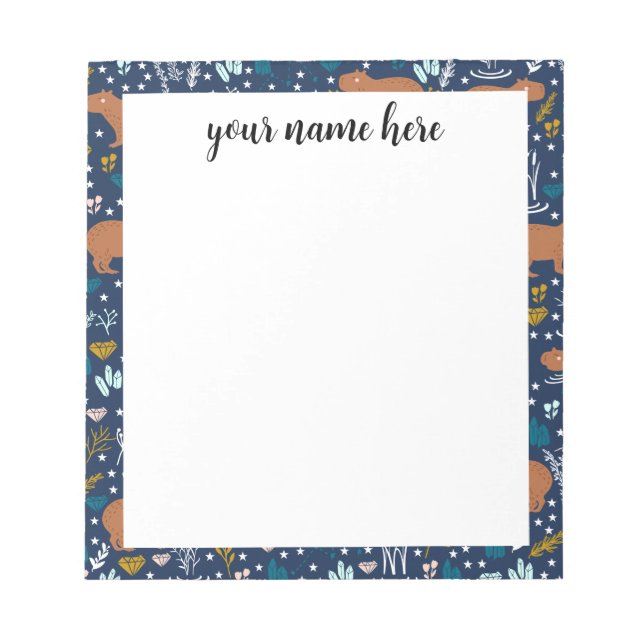 Personalisiert Capybara Notepad Notizblock (Vorderseite)