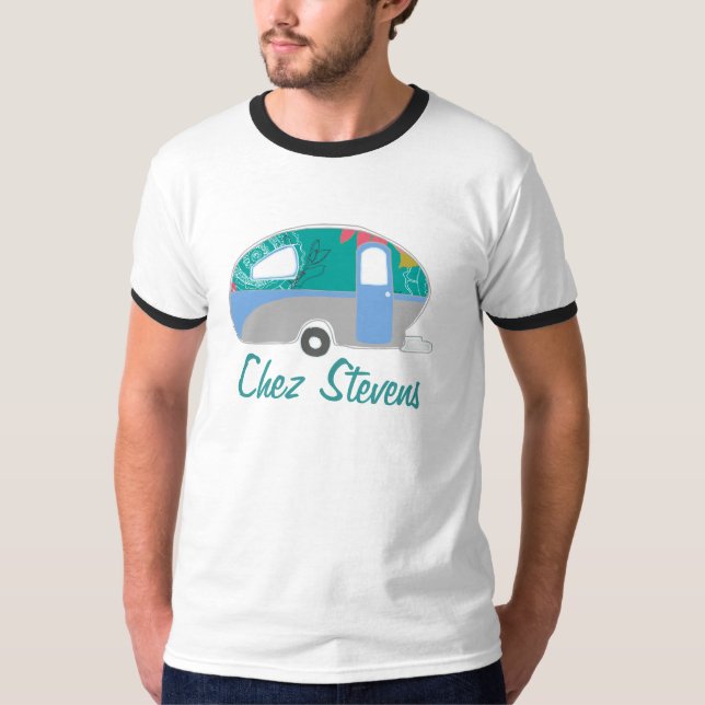 Personalisiert Caravan Owner Vintag Retro TShirt (Vorderseite)