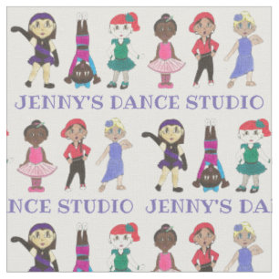 Personalisiert Cartoon Dancer Tanzschule Studio Stoff