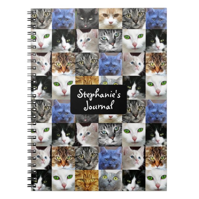 Personalisiert Cat Collage Journal Notizblock (Vorderseite)