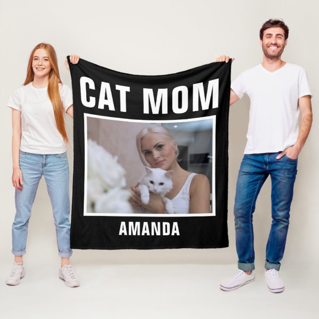 Personalisiert Cat Mama Custom Foto Fleecedecke (Beispiel)