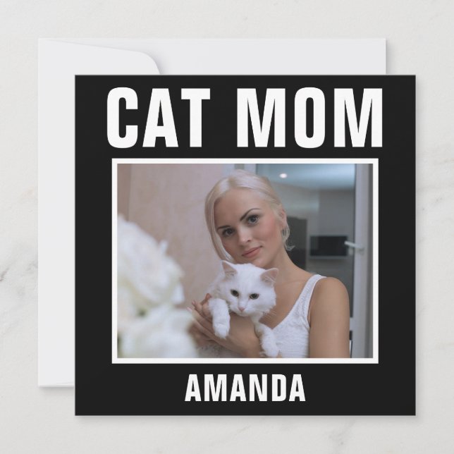 Personalisiert Cat Mama Custom Foto Karte (Vorderseite)