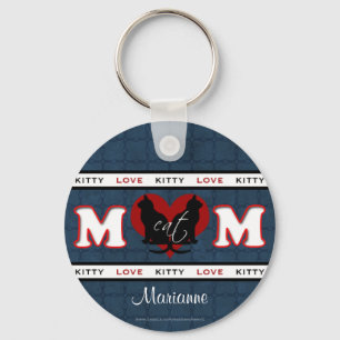 Personalisiert Cat Mama Kitty Liebe Schlüsselanhänger