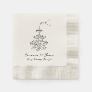 Personalisiert Champagne 50. Geburtstag Napkins Serviette