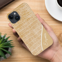 Personalisiert Champagne Beige Crocodile