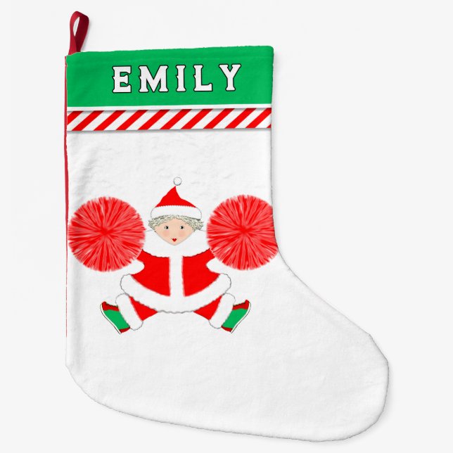 Personalisiert Cheerleader Großer Weihnachtsstrumpf (Vorderseite)
