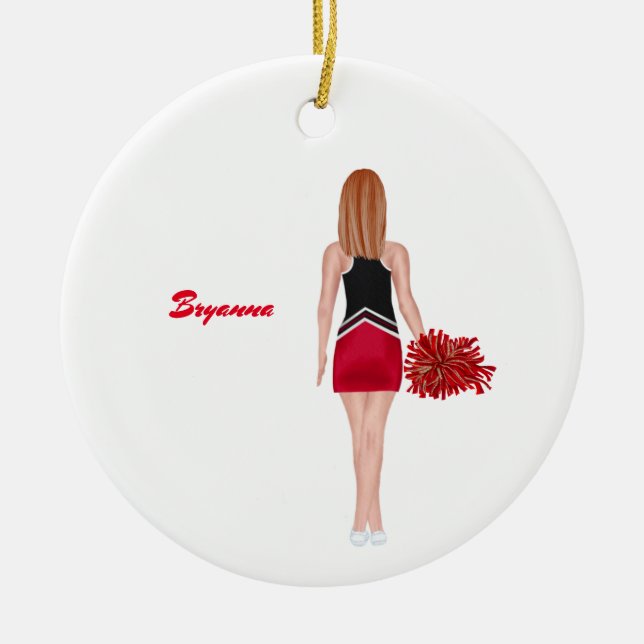 Personalisiert Cheerleader Ornament Red Hair (Vorne)