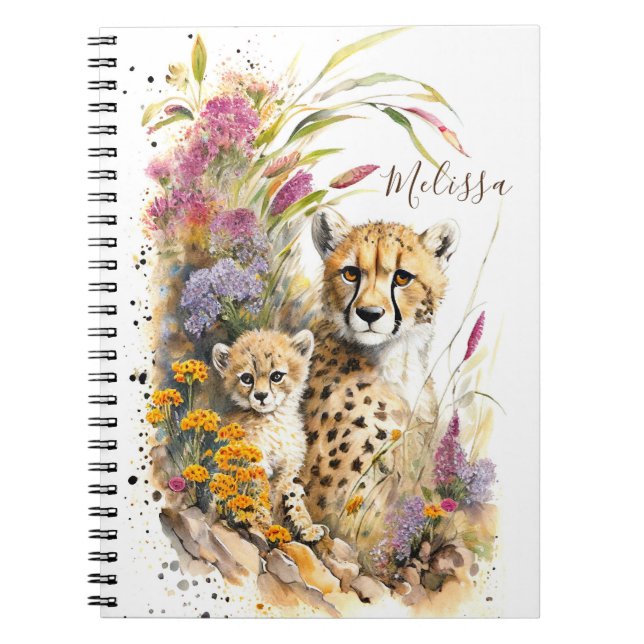Personalisiert Cheetah School Office Notebook Gesc Notizblock (Vorderseite)