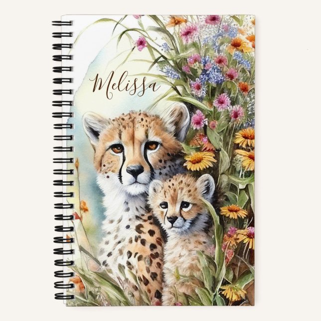 Personalisiert Cheetah School Office Notebook Gesc Notizbuch (Vorderseite)
