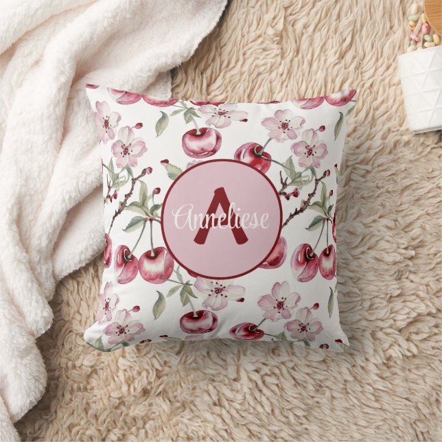 Personalisiert Cherry Blossom Wasserfarbe Kissen (Decke)