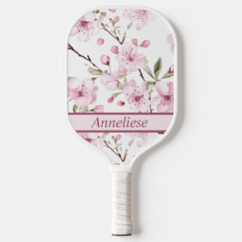 Personalisiert Cherry Blossom Wasserfarbe Pickleball Schläger