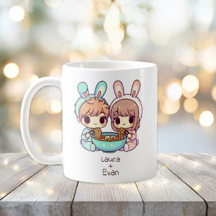 Personalisiert Chibi-Style Ramen Couple Kaffeetasse