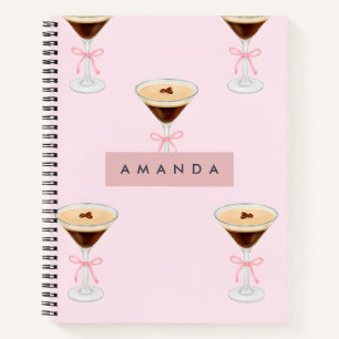 Personalisiert Chic Espresso Cocktail Muster Notizbuch
