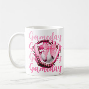 Personalisiert Chic Foto Pink Bow Baseball Game Ta Kaffeetasse