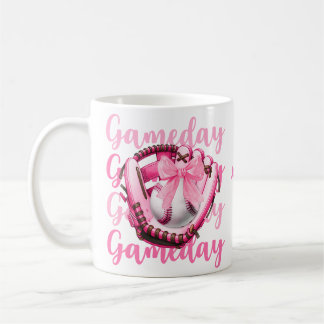 Personalisiert Chic Foto Pink Bow Baseball Game Ta Kaffeetasse