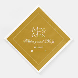 Personalisiert Chic Hochzeitsempfang Gold Serviette