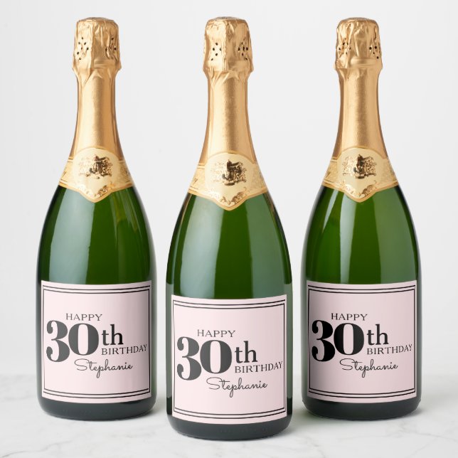 Personalisiert Chic Pink 30. Geburtstag für sie (Flaschen)
