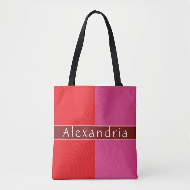Personalisiert Chic Striping Tasche (Vorderseite)