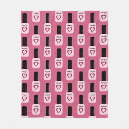 Personalisiert Chic Trendy Modern Pink Nail Polnis Fleecedecke