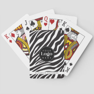 Personalisiert Chic Zebra Print Custom Company Log Spielkarten