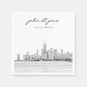 Personalisiert Chicago Skyline Cocktail Napkin Serviette