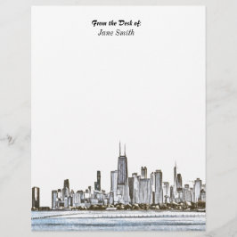 Personalisiert Chicago Skyline Letterhead Briefbogen