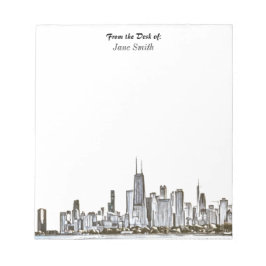 Personalisiert Chicago Skyline Notepad Notizblock