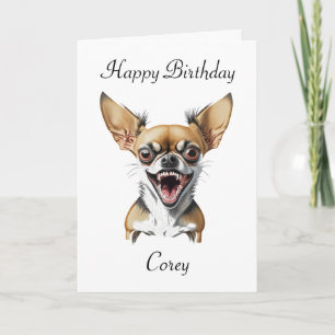 Personalisiert Chihuahua Puns Happy Birthday Karte