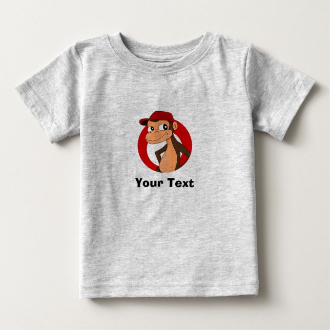 Personalisiert Chimp Cartoon Baby T - Shirt (Vorderseite)