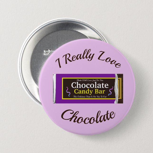 Personalisiert Chocolate Candy Bar Gastgeschenk Button (Vorne & Hinten)