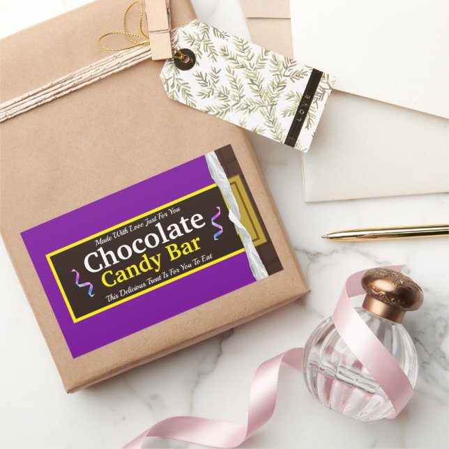 Personalisiert Chocolate Candy Bar Rechteckiger Aufkleber (Schenken)