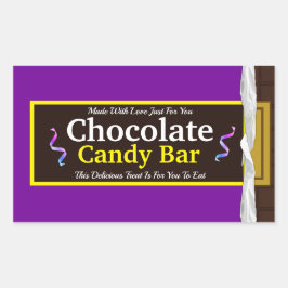 Personalisiert Chocolate Candy Bar Rechteckiger Aufkleber
