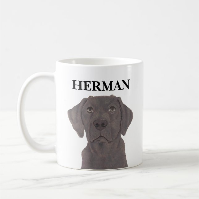 Personalisiert Chocolate Labrador Kaffeetasse (Links)