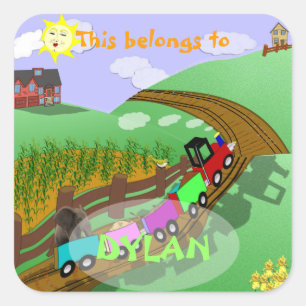 Personalisiert Choo Buchzeichen Quadratischer Aufkleber
