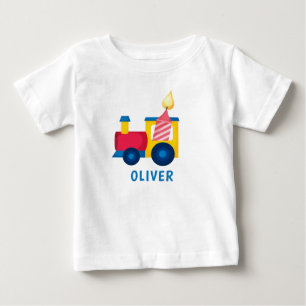 Personalisiert Choo Choo I m 1 Train Theme Geburts Baby T-shirt
