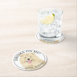 Personalisiert Chow Chow Chow Dog Hochzeit Runder Pappuntersetzer