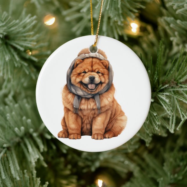 Personalisiert Chow Chow Chow Hund Keramik Ornament (Baum)