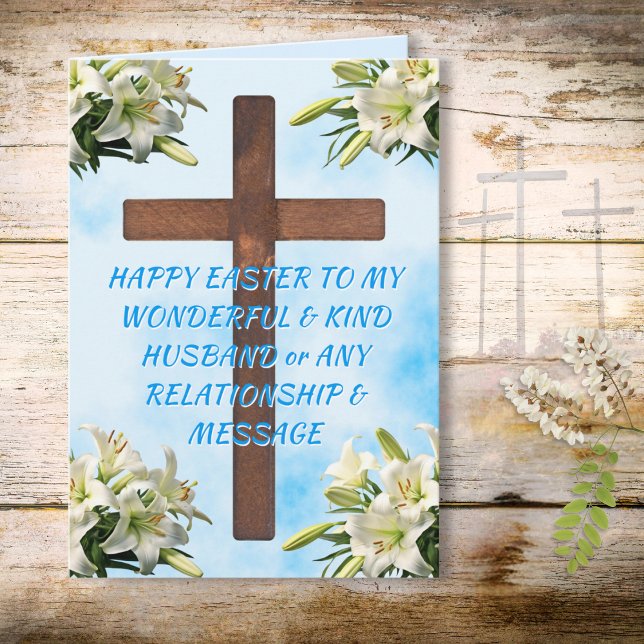 Personalisiert Christlich, Osterkarte für den Ehem Karte (Custom, Happy Easter to my Husband. Easter Card for Him. Happy Easter Husband.. Easter card husband.)