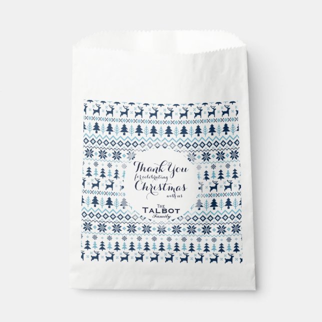 Personalisiert CHRISTMAS Blue Vielen Dank für Ihr  Geschenktütchen (Vorderseite)