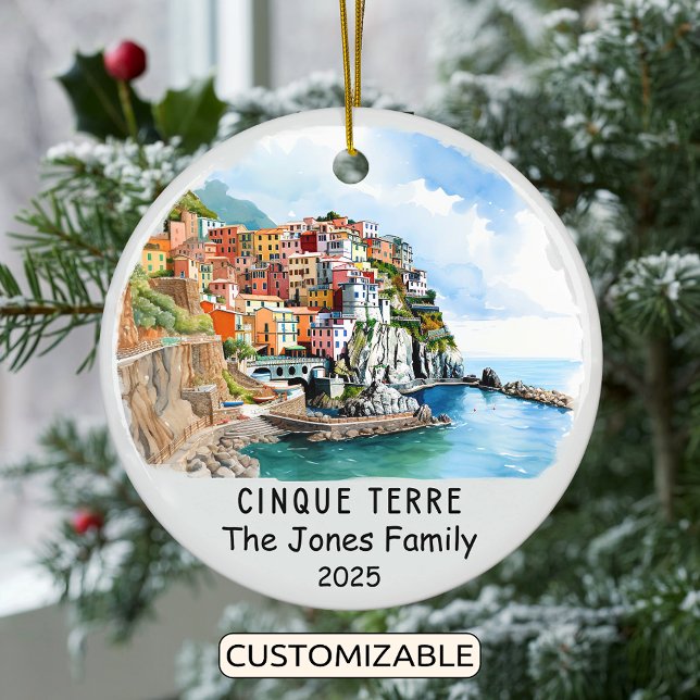 Personalisiert Cinque Terre Ornament, Italien Keramik Ornament (Von Creator hochgeladen)