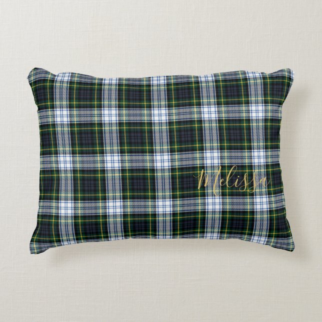 Personalisiert Clan Gordon Tartan Karierter Name Dekokissen (Vorderseite)