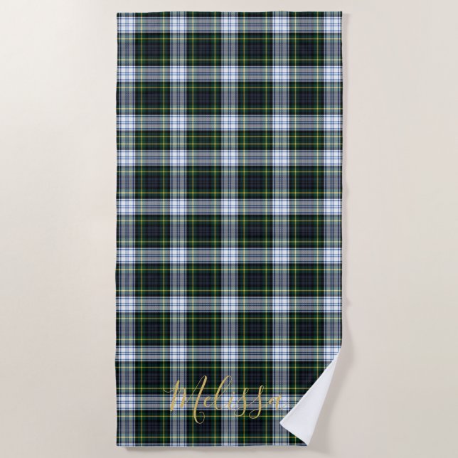 Personalisiert Clan Gordon Tartan Karierter Name Strandtuch (Vorderseite)