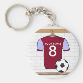 Personalisiert Claret Blue Football Soccer Jersey Schlüsselanhänger