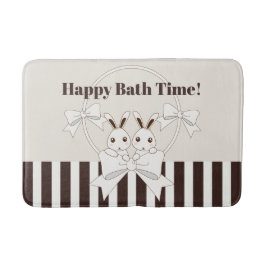 Personalisiert Classic Modern Strip Niedlich Twin  Badematte