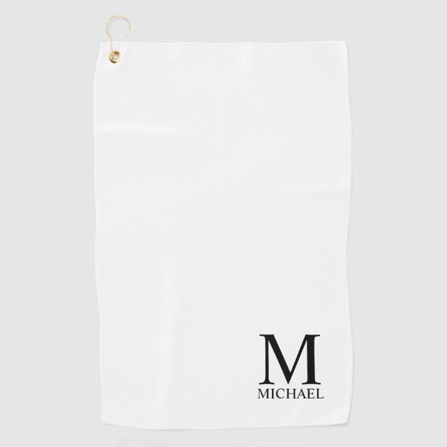 Personalisiert Classic Monogram und Name Golf Hand Golfhandtuch (Vorderseite)