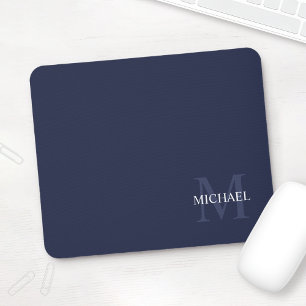 Personalisiert Classic Monogram und Name Navy Blue Mousepad